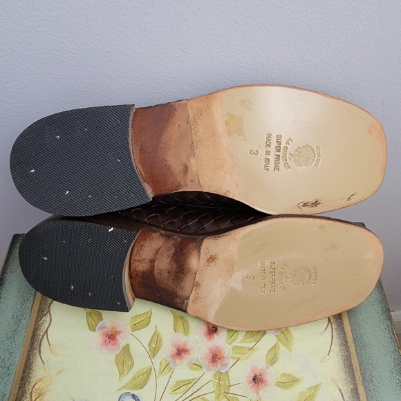 Talbots Vintage Brown Woven Leather Loafers Size 7 - Picture 6 of 13